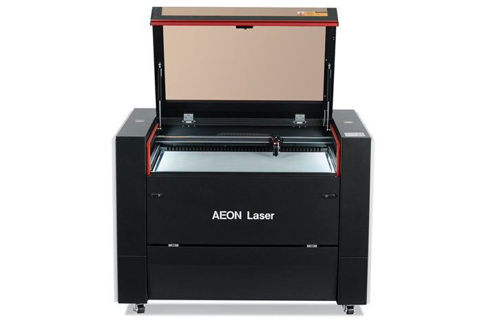 Aeon Nova10 S 漫画啪啪啪视频  Professional CO2 Laser Cutter and Engraver front overhead view with lid open